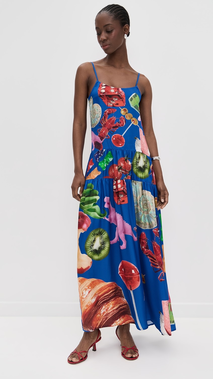 Blue Print Tiered Maxi Dress